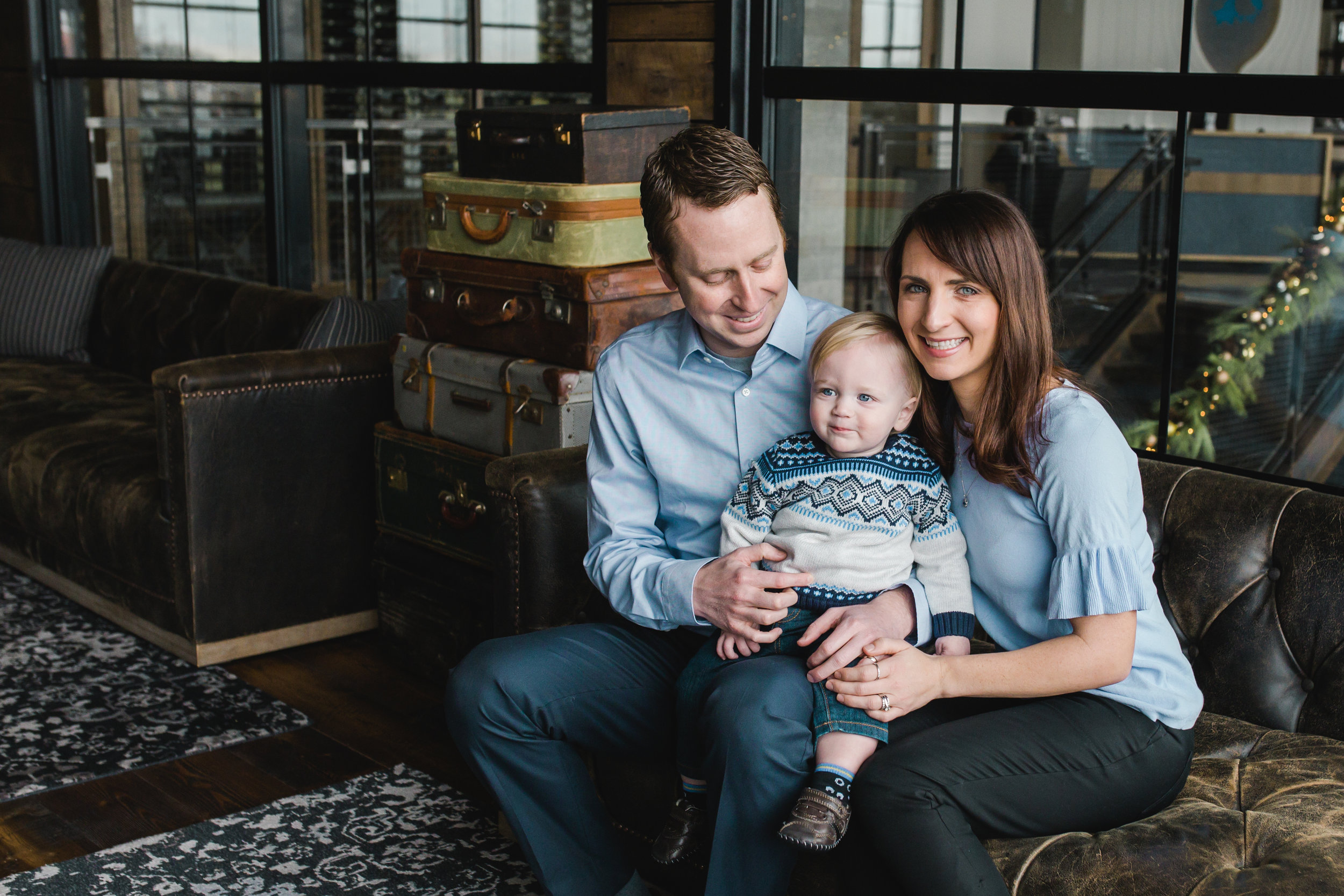 photo of family of 3 during Indy family photoshoot