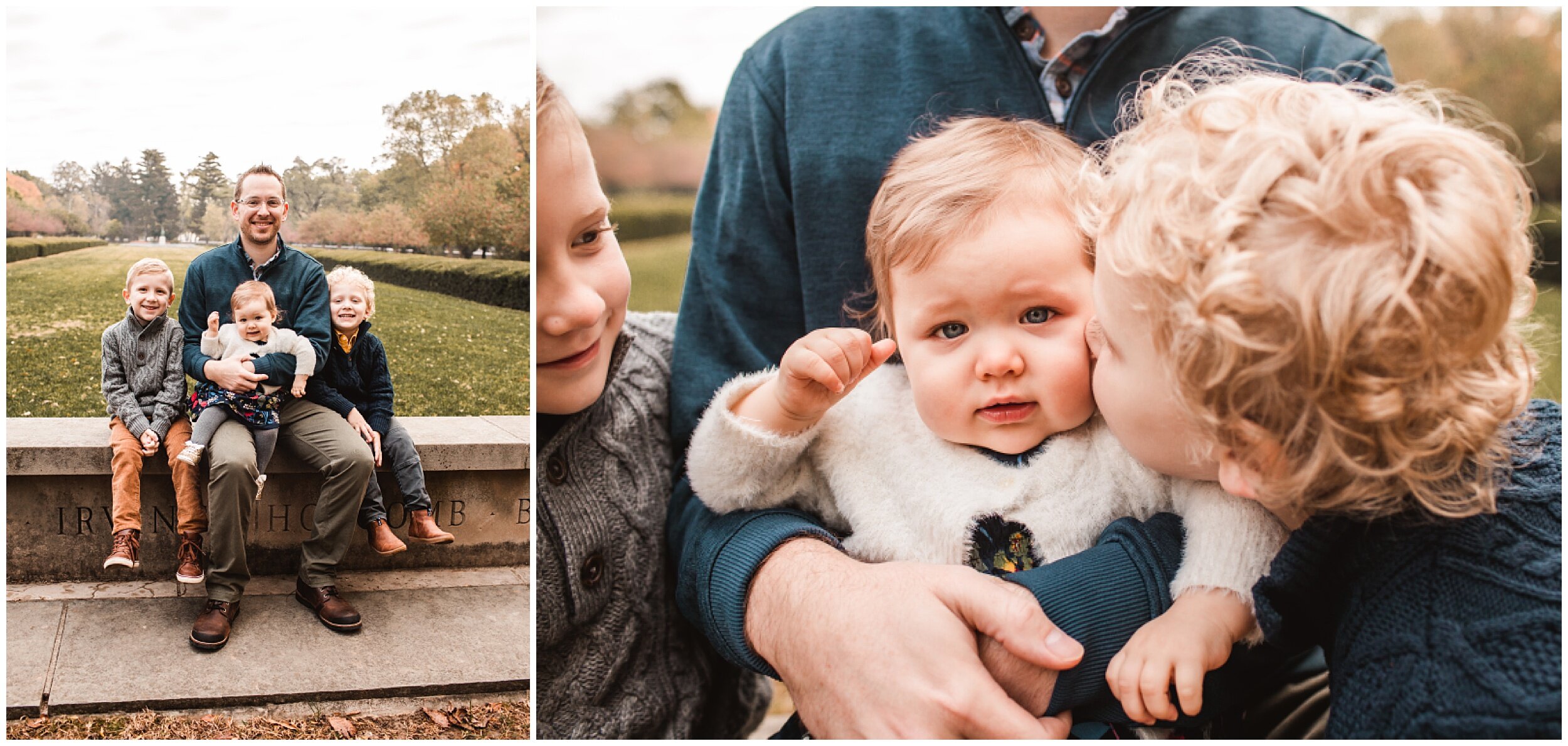 Photos of family at Holcomb Gardens Indianapolis, Indiana