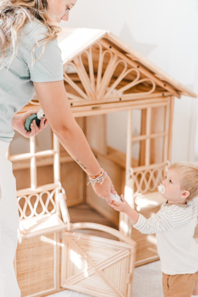 Kids climbing indoor furniture at social club in Indiana